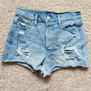 gap denim shorts distressed